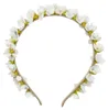 Blumen Haarreif "Elfe" - Schmaler Blütenkranz | Weiß Produktbild-Vorschau 3