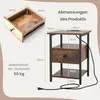Nočný stolík s nabíjacou stanicou a zásuvkou Nočný stolík s Náhľad obrázku produktu 3
