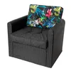 A single outdoor armchair with a patterned cushion. Náhled obrázku produktu
