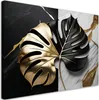 Leinwandbild Monstera Gold-Schwarz auf weiß-schwarzem Produktbild-Vorschau 1