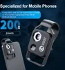 A marketing image showing a phone microscope lens attachment and a phone with the lens attached. Produktbild-Vorschau