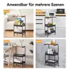 Servierwagen, Bücherregale, Küchenwagen, 2 Etagen, mobil Produktbild-Vorschau 4