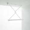 A white ceiling-mounted clothes drying rack is shown against a white background. Náhľad obrázku produktu