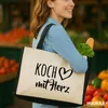Huuraa Jutetasche Koch mit Herz 21 Liter Black Jute und Produktbild-Vorschau 2