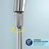 Close-up of a shower spray head attachment with a yellow arrow indicating rotation and a circular icon with text. Náhľad obrázku produktu
