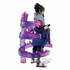 A figurine of the anime character Sasuke Uchiha from Naruto Shippuden, depicted with purple energy effects. Podgląd zdjęcia produktu