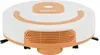 A white and orange robot vacuum cleaner shown from a diagonal front-facing angle on a white background. Produktbild-Vorschau