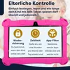 A pink tablet with a protective case, displaying a screen with parental control features. Produktbild-Vorschau