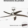 Wiltec Ventilateur de plafond silencieux 70 W, 5 pales, Ø Voir les images du produit 3