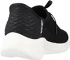 A black Skechers sneaker with a white sole, shown from the back. Produktbild-Vorschau