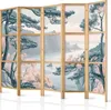 Japonský paraván Krajina 225x172 cm 5dílný šedý Náhled obrázku produktu 1