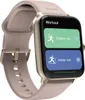 A smartwatch with a pink band and gold casing is shown against a white background. The screen displays a workout menu with options for 'Outdoor run' and 'Indoor run'. Náhled obrázku produktu