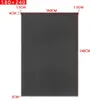 A dark grey roller blind with dimensions and measurements indicated by red text and lines. Náhled obrázku produktu