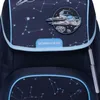 Close-up of the front of a dark blue backpack with a constellation pattern. Produktbild-Vorschau