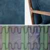 A collage showing a close-up of blue fabric, a detail of a wooden armchair frame with blue upholstery, and a close-up of the spring mechanism of a chair. Anteprima dell’immagine prodotto