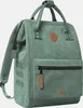 A green corduroy backpack shown from a three-quarter front view against a light gray background. Produktbild-Vorschau