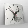 Wanduhr - Quadrat - Glasuhr - Hirsch Skizze Skandinavisch - Produktbild-Vorschau 4