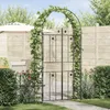 vidaXL Gartenbogen Uni Schwarz 115 x 37 x 226 cm Produktbild-Vorschau 2