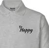 Huuraa Herren Polo Shirt Be Happy Schriftzug L Sport Grey Produktbild-Vorschau 2