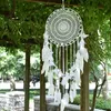 Großer Traumfänger im Boho-Stil, weiße Feder, Makramee, Produktbild-Vorschau 2