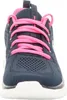 A close-up, front-facing view of a dark blue and pink sneaker. Podgląd zdjęcia produktu