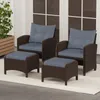 COSTWAY Set da 2 sgabelli in polyrattan, sgabelli con Anteprima dell’immagine prodotto 8