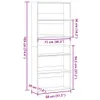 vidaXL Regál Sonoma dub 80x30x189 cm Materiál na báze dreva Náhľad obrázku produktu 6