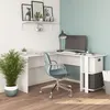 A corner desk setup with a computer, chair, and plant. Podgląd zdjęcia produktu