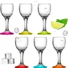 PLATINUX Schnapsgläser mit Stiel bunt aus Glas 4cl Set Produktbild-Vorschau 1
