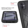 Close-up marketing image showing a phone case with callouts for its protective features. Produktbild-Vorschau