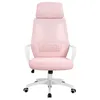 A pink and white office chair is shown from the front against a white background. Produktbild-Vorschau
