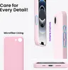 Collage of images showing a pink phone case with close-ups of its features. Produktbild-Vorschau