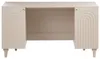 BELIANI Schreibtisch Hellbeige MDF 140 x 50 cm mit Türen Produktbild-Vorschau 5