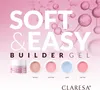 Marketing image for Claresa Soft&Easy Builder Gel, showing different shades and the product packaging. Náhled obrázku produktu