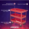 AREBOS Servante d'atelier rouge | 3 compartiments | jusqu'à Voir les images du produit 4