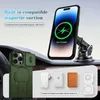 A car dashboard with a phone mounted on a magnetic car mount, and accessories for the phone case. Náhled obrázku produktu