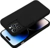 A black phone case with a sliding camera cover is shown on top of a smartphone. Produktbild-Vorschau
