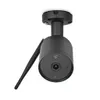 A black outdoor security camera with an antenna is mounted on a white background. Podgląd zdjęcia produktu