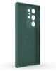 The back of a dark green phone case is shown against a white background. Produktbild-Vorschau