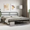The Living Store Bettgestell mit Kopfteil Metall Schwarz Produktbild-Vorschau 1