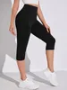 Damen Leggings 3/4 - Hoher Bund - Größe M - Schwarz - Capri Produktbild-Vorschau 4