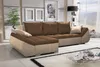 Ecksofa Sofa KLEO mit Schlaffunktion Beige-Schokobraun Produktbild-Vorschau 1