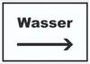 Wasser Schild mit Text und Richtungspfeil rechts Anschluss Produktbild-Vorschau 1