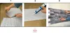 A three-panel image demonstrating the installation of 3D PVC wall panels. Náhľad obrázku produktu
