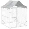 vidaXL Outdoor-Hundezwinger mit Dach Silber 2x2x2,5 m Produktbild-Vorschau 7