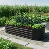 Aiuola rialzata Relaxdays, metallo zincato, fiori, piante e Anteprima dell’immagine prodotto 2