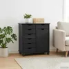 vidaXL Skriňa na kolieskach Čierna 63,5 x 39 x 65,5 cm Náhľad obrázku produktu 3