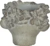 Vaso da fiori Clayre & Eef Testa 12x10x9 cm Pietra Grigio Anteprima dell’immagine prodotto 3