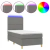 Boxspringbett mit Matratze & LED Dunkelgrau 90x200 cm Stoff Produktbild-Vorschau 1