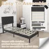 TRMLBE Bettgestell 90x200 cm Gästebett Metallbett mit Leder Produktbild-Vorschau 6